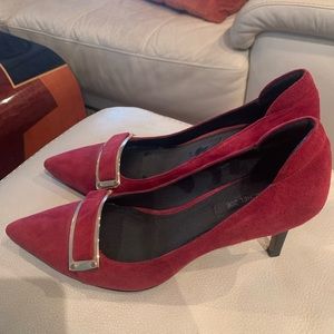 Rachel Zoe Red Suede Heels size 7.5